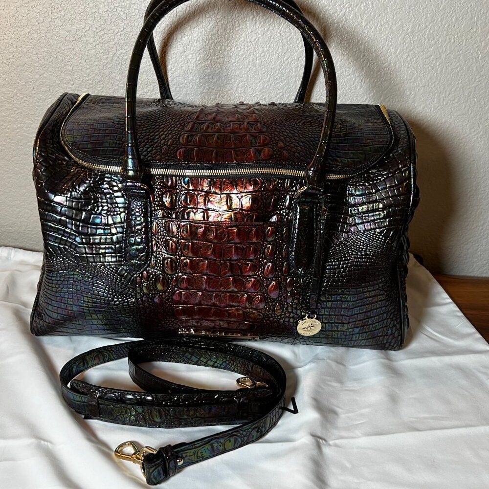 Brahmin TALULLA Black Pearl Ombre Melbourne Weekender - Picture 2 of 7